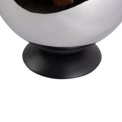 QAZQA Lampen Für Dein Homeoffice|Schlafzimmerlampen*Art Deco Tischlampe schwarz mit Rauchglas - Pallon