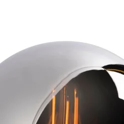 QAZQA Lampen Für Dein Homeoffice|Schlafzimmerlampen*Art Deco Tischlampe schwarz mit Rauchglas - Pallon