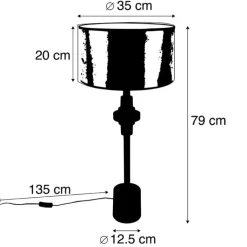 QAZQA Tischlampen|Wohnzimmerlampen*Art Deco Tischleuchte mit Veloursschirm grün 35 cm - Diverso
