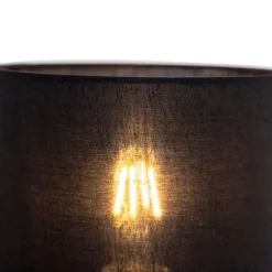 QAZQA Wandleuchten|Wohnzimmerlampen*Art Deco Wandlampe Gold mit schwarzem Baumwollschirm - Stacca