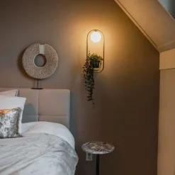 QAZQA Schlafzimmerlampen|Küchenlampen*Art Deco Wandlampe Gold mit weißem Glas - Isabella