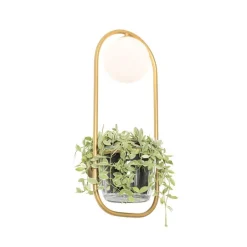 QAZQA Schlafzimmerlampen|Küchenlampen*Art Deco Wandlampe Gold mit weißem Glas - Isabella