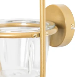 QAZQA Schlafzimmerlampen|Küchenlampen*Art Deco Wandlampe Gold mit weißem Glas - Isabella