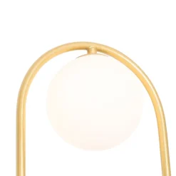 QAZQA Schlafzimmerlampen|Küchenlampen*Art Deco Wandlampe Gold mit weißem Glas - Isabella