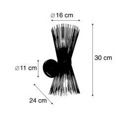 QAZQA Schlafzimmerlampen|Küchenlampen*Art Deco Wandleuchte Gold 2-Licht - Besen