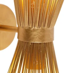 QAZQA Schlafzimmerlampen|Küchenlampen*Art Deco Wandleuchte Gold 2-Licht - Besen