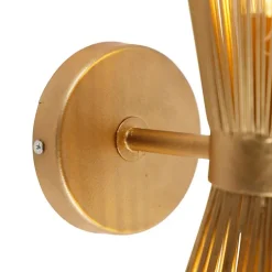 QAZQA Schlafzimmerlampen|Küchenlampen*Art Deco Wandleuchte Gold 2-Licht - Besen