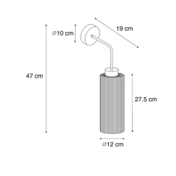 QAZQA Schlafzimmerlampen|Küchenlampen*Art Deco Wandleuchte schwarz mit Rauchglas - Laura