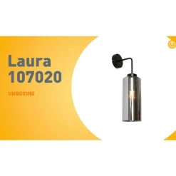 QAZQA Schlafzimmerlampen|Küchenlampen*Art Deco Wandleuchte schwarz mit Rauchglas - Laura