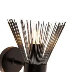 QAZQA Wandleuchten|Wohnzimmerlampen*Art Deco Wandleuchte schwarz 2-flammig - Besen