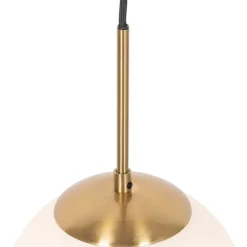 QAZQA Professional Deckenstrahler|Aufbaustrahler*Art-Déco-Hängeleuchte Gold mit Opalglas inkl. Schienenadapter Weiß 1-phasig - Slimline Flore