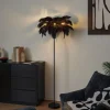QAZQA Stehlampen|Wohnzimmerlampen*Art-Déco-Stehleuchte schwarz mit schwarzen Federn - Peahen