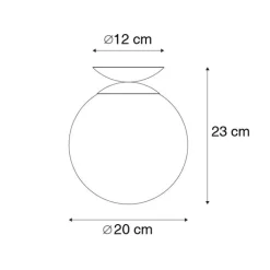 QAZQA Schlafzimmerlampen|Küchenlampen*Art-Deco-Deckenlampe schwarz mit Goldglas - Pallon
