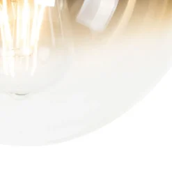 QAZQA Schlafzimmerlampen|Küchenlampen*Art-Deco-Deckenlampe schwarz mit Goldglas - Pallon