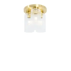 QAZQA Deckenleuchten|Wohnzimmerlampen*Art-Deco-Deckenleuchte Gold mit Glas 3-flammig - Laura