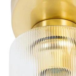 QAZQA Deckenleuchten|Wohnzimmerlampen*Art-Deco-Deckenleuchte Gold mit Glas 3-flammig - Laura