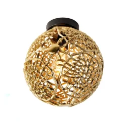 QAZQA Deckenleuchten|Wohnzimmerlampen*Art-Deco-Deckenleuchte Gold mit Schwarz - Maro