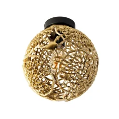 QAZQA Deckenleuchten|Wohnzimmerlampen*Art-Deco-Deckenleuchte Gold mit Schwarz - Maro