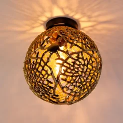 QAZQA Deckenleuchten|Wohnzimmerlampen*Art-Deco-Deckenleuchte Gold mit Schwarz - Maro