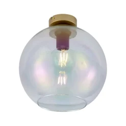 QAZQA Deckenleuchten|Wohnzimmerlampen*Art-Deco-Deckenleuchte Gold mit Regenbogen-Glas - Sandra
