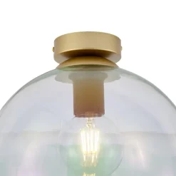 QAZQA Deckenleuchten|Wohnzimmerlampen*Art-Deco-Deckenleuchte Gold mit Regenbogen-Glas - Sandra