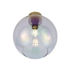 QAZQA Deckenleuchten|Wohnzimmerlampen*Art-Deco-Deckenleuchte Gold mit Regenbogen-Glas - Sandra