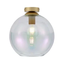 QAZQA Deckenleuchten|Wohnzimmerlampen*Art-Deco-Deckenleuchte Gold mit Regenbogen-Glas - Sandra