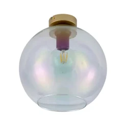 QAZQA Deckenleuchten|Wohnzimmerlampen*Art-Deco-Deckenleuchte Gold mit Regenbogen-Glas - Sandra