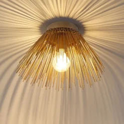 QAZQA Deckenleuchten|Wohnzimmerlampen*Art-Deco-Deckenleuchte Gold mit Lichteffekt - Broom