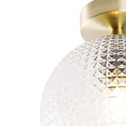 QAZQA Deckenleuchten|Wohnzimmerlampen*Art-Deco-Deckenleuchte Messing mit Klarglas - Sphere