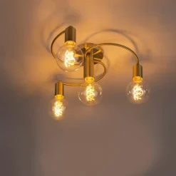 QAZQA Küchenlampen|Deckenleuchten*Art-Deco-Deckenleuchte Messing 4-flammig - Facile