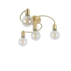 QAZQA Küchenlampen|Deckenleuchten*Art-Deco-Deckenleuchte Messing 4-flammig - Facile