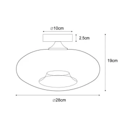 QAZQA Schlafzimmerlampen|Küchenlampen*Art-Deco-Deckenleuchte Messing mit Bernsteinglas - Busa