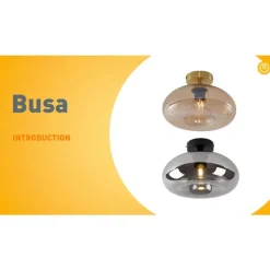 QAZQA Schlafzimmerlampen|Küchenlampen*Art-Deco-Deckenleuchte Messing mit Bernsteinglas - Busa