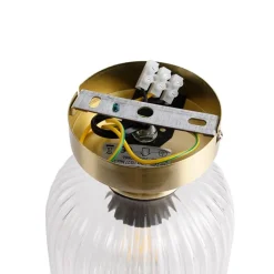 QAZQA Schlafzimmerlampen|Küchenlampen*Art-Deco-Deckenleuchte Messing mit Klarglas - Banci