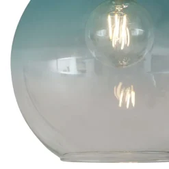 QAZQA Deckenleuchten|Wohnzimmerlampen*Art-Deco-Deckenleuchte Messing mit blauem Glas - Sandra