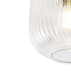 QAZQA Schlafzimmerlampen|Küchenlampen*Art-Deco-Deckenleuchte Messing mit Klarglas - Karel