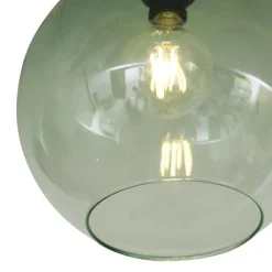 QAZQA Deckenleuchten|Wohnzimmerlampen*Art-Deco-Deckenleuchte Messing mit grünem Glas - Sandra