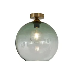 QAZQA Deckenleuchten|Wohnzimmerlampen*Art-Deco-Deckenleuchte Messing mit grünem Glas - Sandra