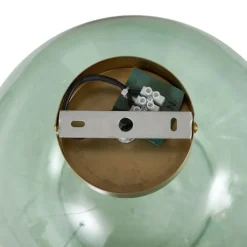 QAZQA Deckenleuchten|Wohnzimmerlampen*Art-Deco-Deckenleuchte Messing mit grünem Glas - Sandra