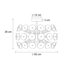 QAZQA Deckenleuchten|Wohnzimmerlampen*Art-Deco-Deckenleuchte Schwarz mit Rauchglas - Atomic