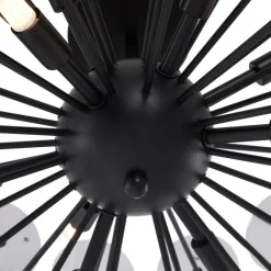 QAZQA Deckenleuchten|Wohnzimmerlampen*Art-Deco-Deckenleuchte Schwarz mit Rauchglas - Atomic