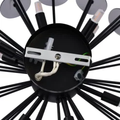 QAZQA Deckenleuchten|Wohnzimmerlampen*Art-Deco-Deckenleuchte Schwarz mit Rauchglas - Atomic