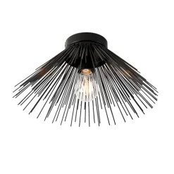QAZQA Deckenleuchten|Wohnzimmerlampen*Art-Deco-Deckenleuchte schwarz mit Lichteffekt - Broom