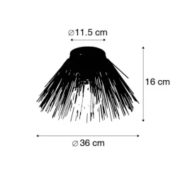 QAZQA Deckenleuchten|Wohnzimmerlampen*Art-Deco-Deckenleuchte schwarz mit Lichteffekt - Broom