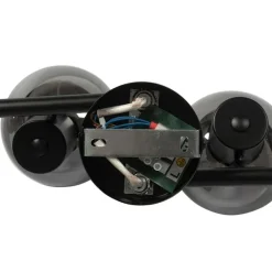 QAZQA Schlafzimmerlampen|Küchenlampen*Art-Deco-Deckenleuchte schwarz mit Rauchglas 4-flammig - Vidro