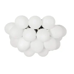 QAZQA Schlafzimmerlampen|Küchenlampen*Art-Deco-Deckenleuchte schwarz mit Opalglas 6-flammig - Uvas