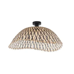 QAZQA Deckenleuchten|Wohnzimmerlampen*Art-Deco-Deckenleuchte schwarz Bambus 60 cm - Alka