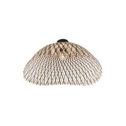 QAZQA Deckenleuchten|Wohnzimmerlampen*Art-Deco-Deckenleuchte schwarz Bambus 60 cm - Alka