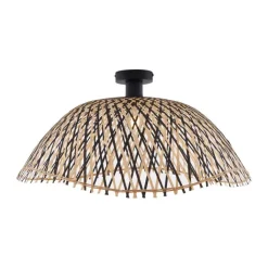 QAZQA Deckenleuchten|Wohnzimmerlampen*Art-Deco-Deckenleuchte schwarz Bambus 60 cm - Alka